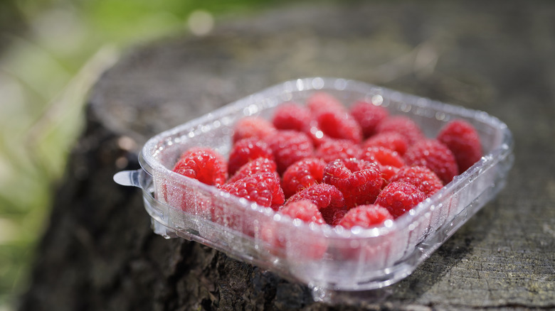 Package of raspberries