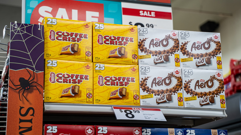 A supermarket selection of chocolates in Canada.
