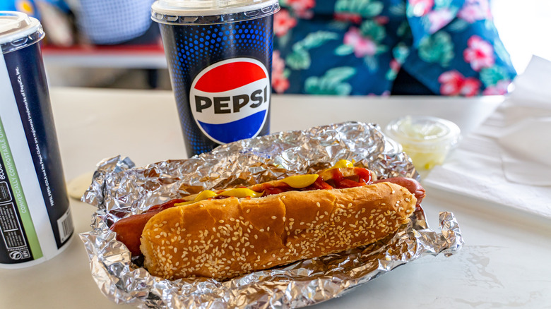 Costco hot dog and drink combo