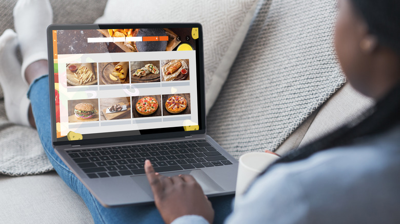 person reading menu online