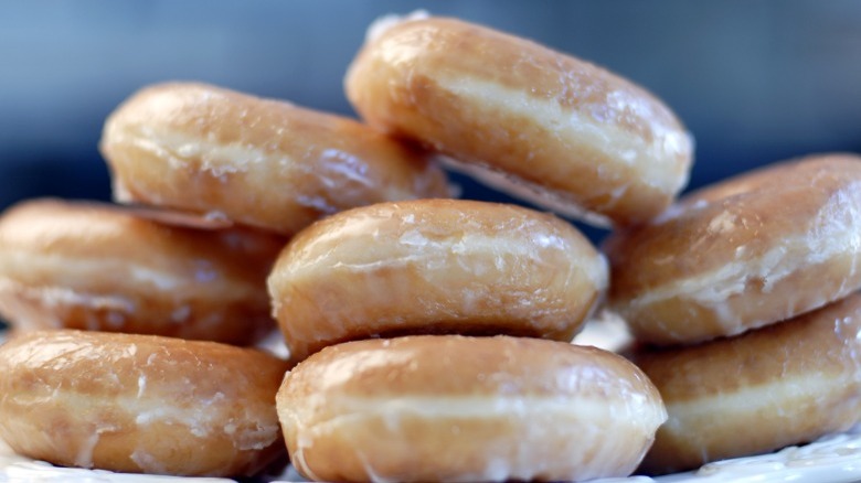 Stack of glazed donuts