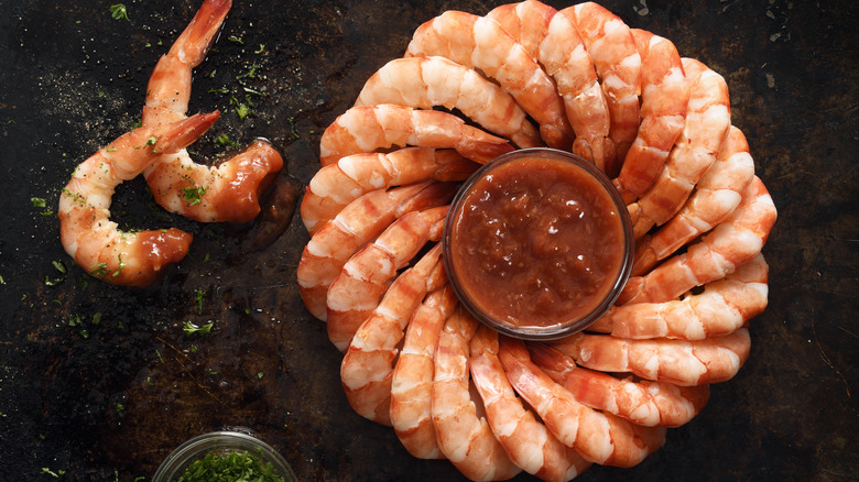 shrimp cocktail with sauce