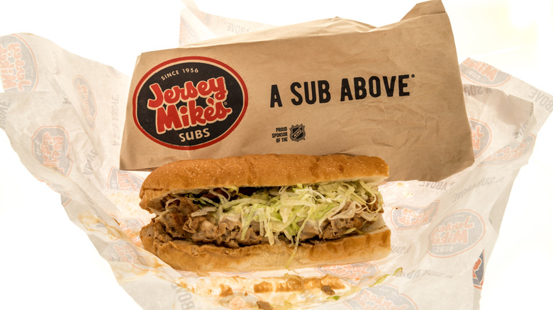 A Jersey Mike's sandwich and bag.