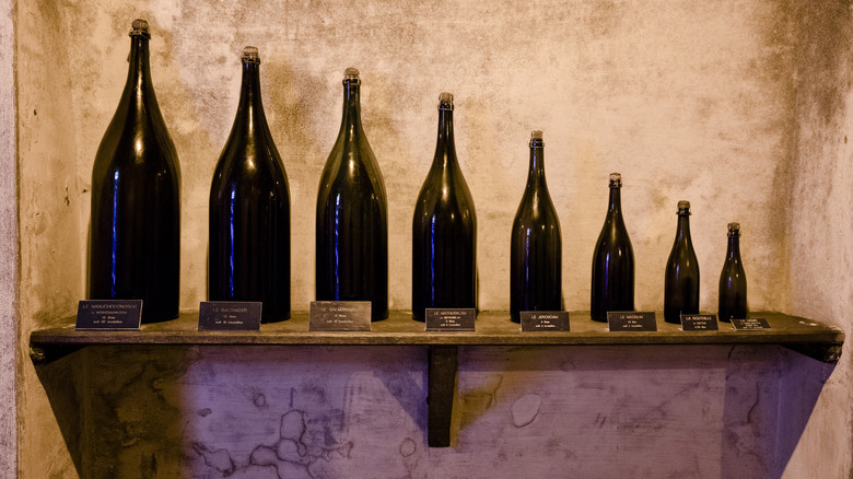 comparison of Champagne bottle sizes