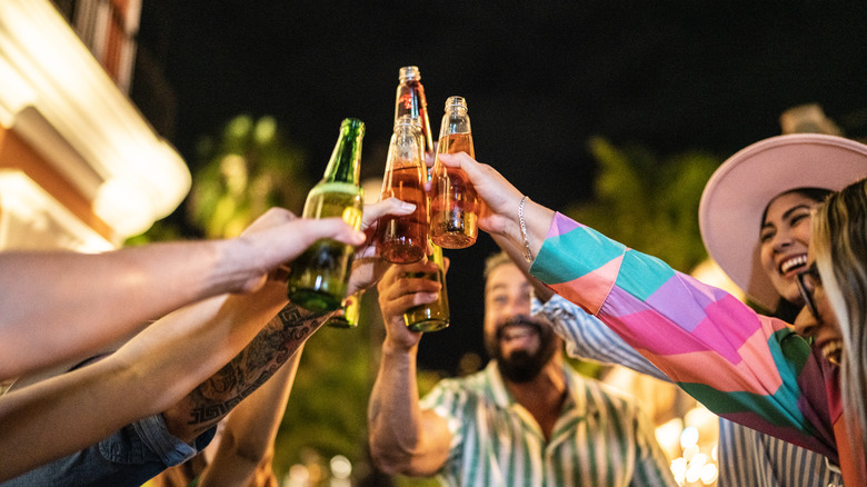 People drinking beers