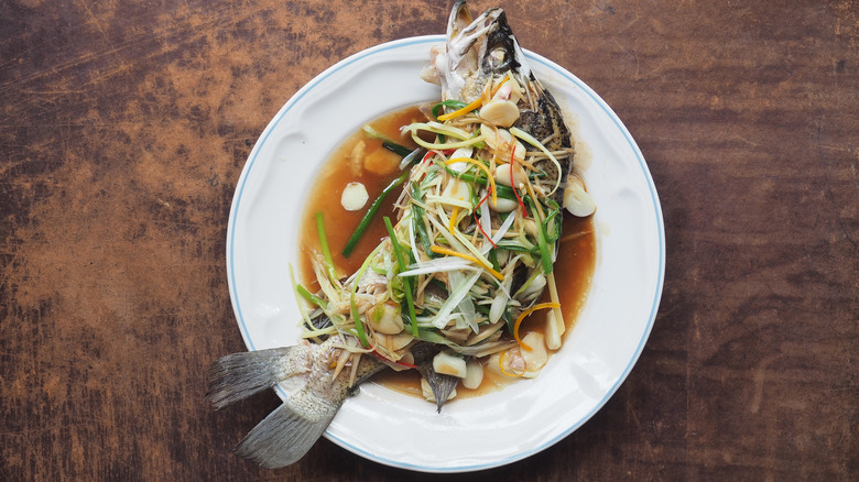 Chinese whole steamed fish