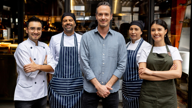 restaurant servers and staff