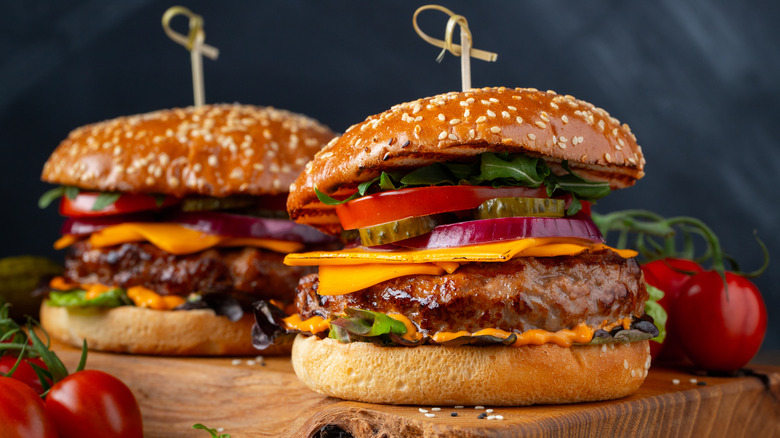 Juicy homemade hamburgers