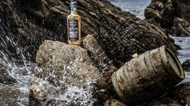 whiskey barrel in ocean spray