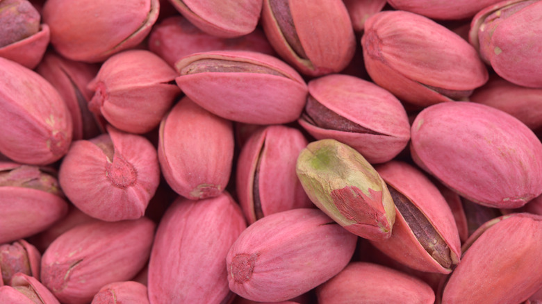 Pistachios dyed red