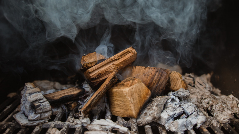 Smoke coals with flumes rising