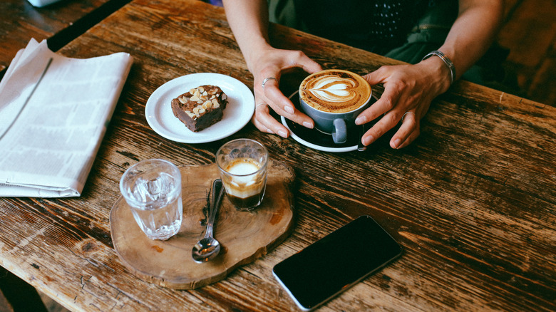 latte at cafe