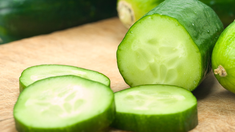 Sliced cucumber