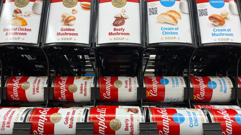 A variety of Campbell's soups.