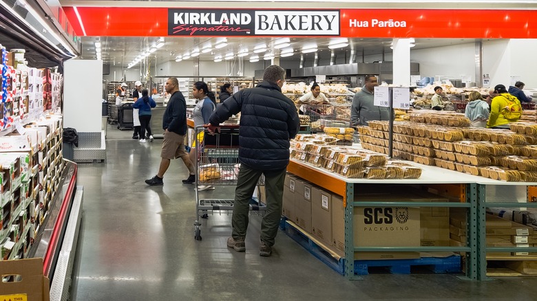 Shoppers in Costco's bakery section