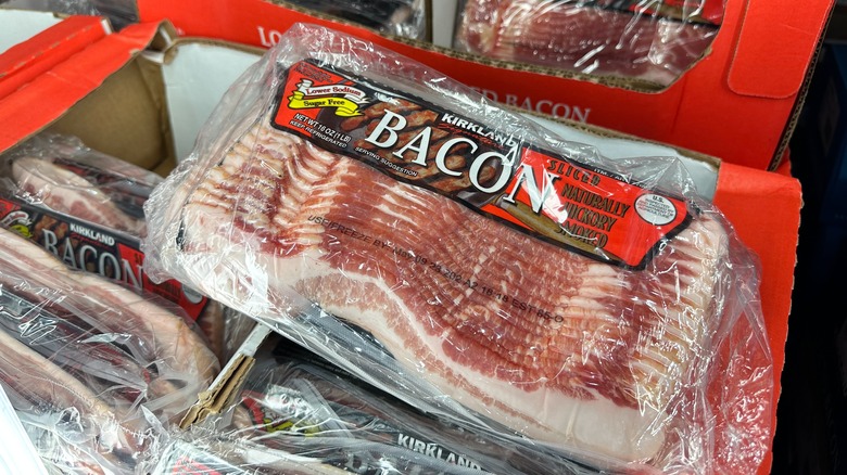 Packages of Kirkland Signature bacon