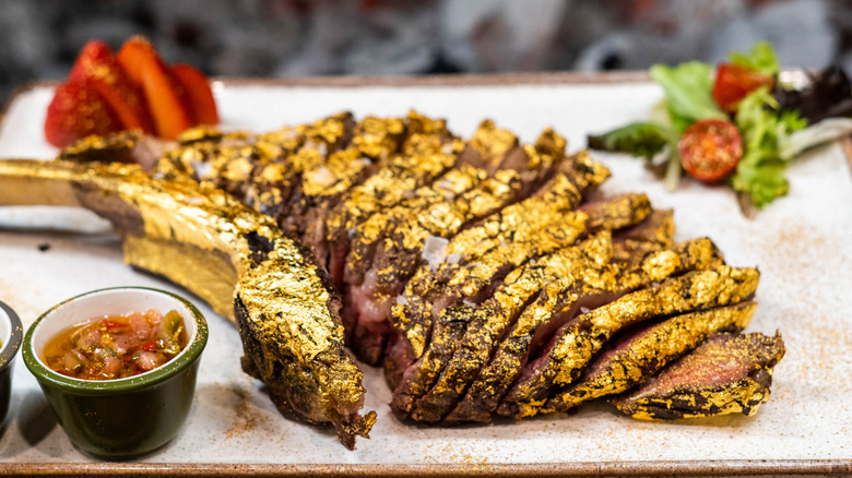 Gold leaf steak.