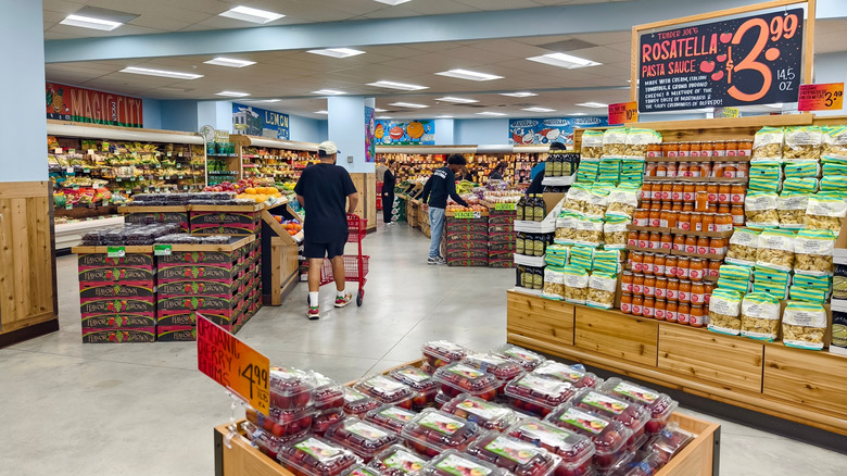 Shoppers in Trader Joe's