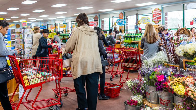 Customers shopping at Trader Joe's