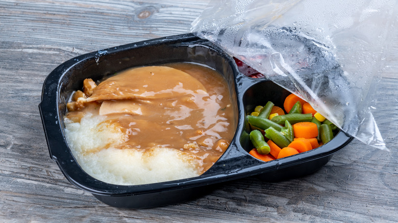 turkey and gravy TV dinner