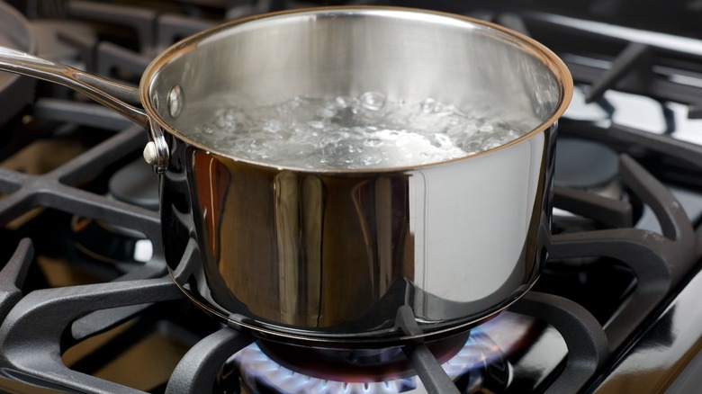 Boiling pot of water