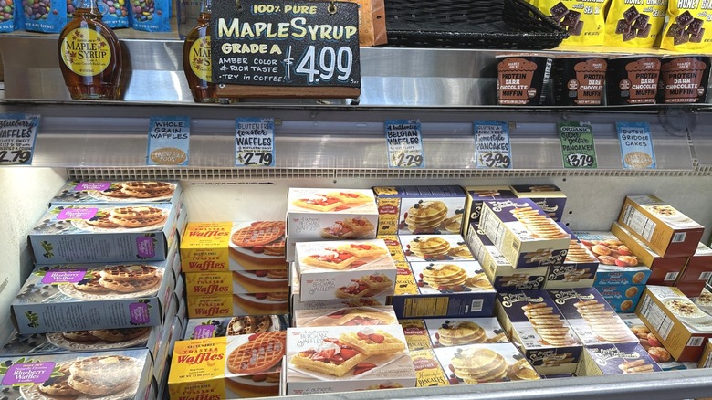 Maple syrup display in waffle section