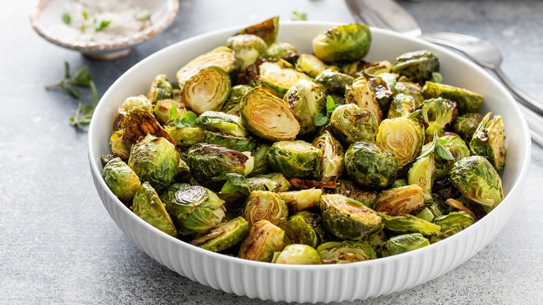 Air fried Brussels sprouts