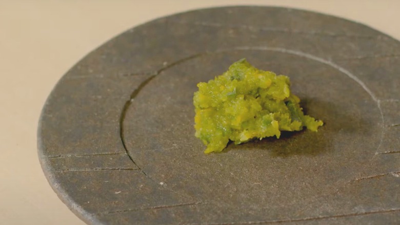 Yuzu kosho on a stone plate