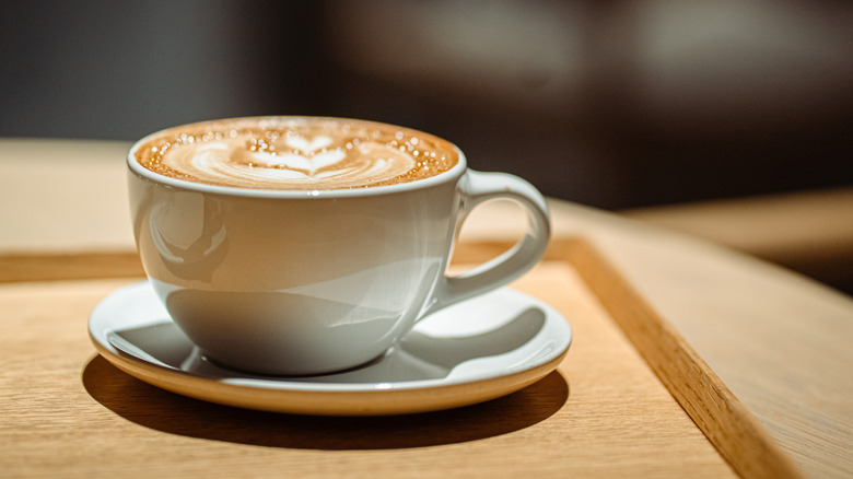 A cup of coffee on a saucer