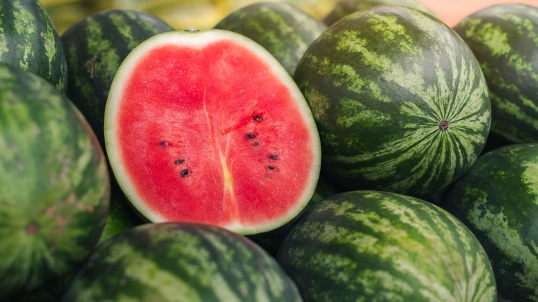 A stack of watermelons