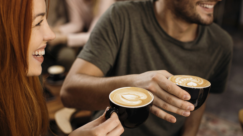 Couple drinking coffee