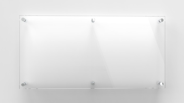 glass board on white background