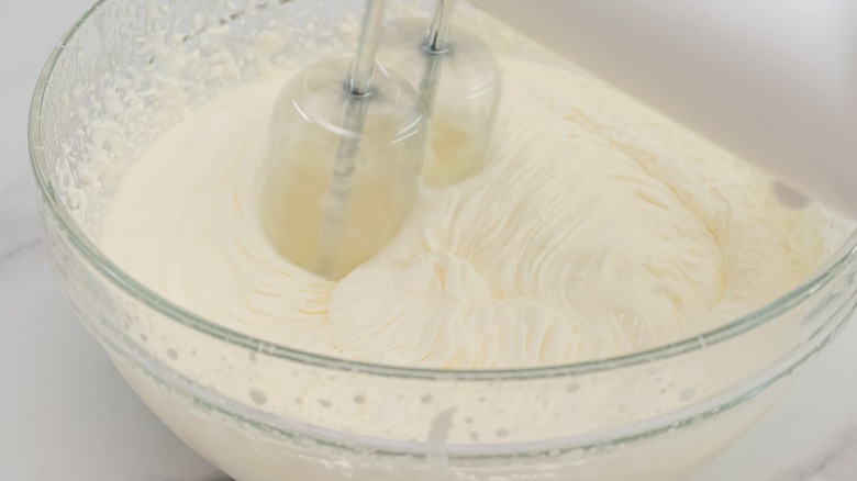 Whisking cream cheese