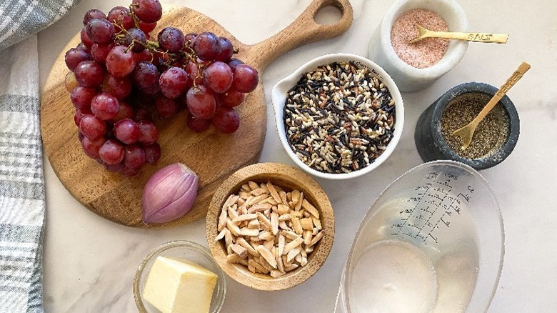ingredients for wild rice pilaf