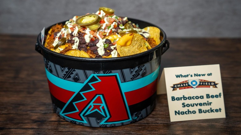 Bucket of nachos with Diamondbacks logo