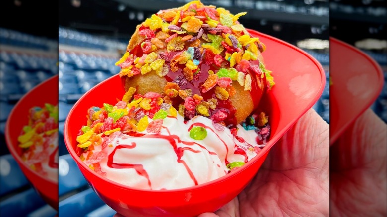 Shwarbomb Sundae in a plastic helmet bowl