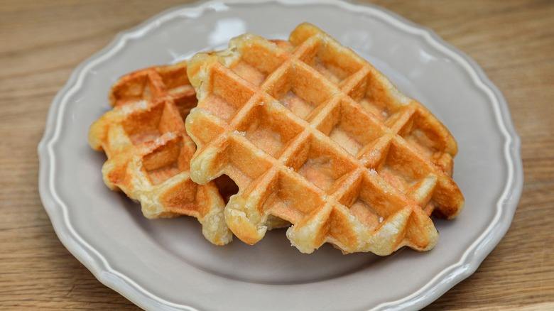 waffles on white plate