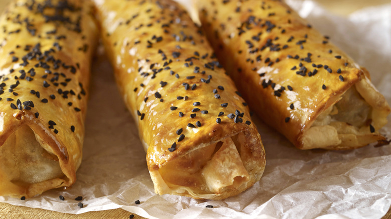 Borek seasoned with nigella seeds