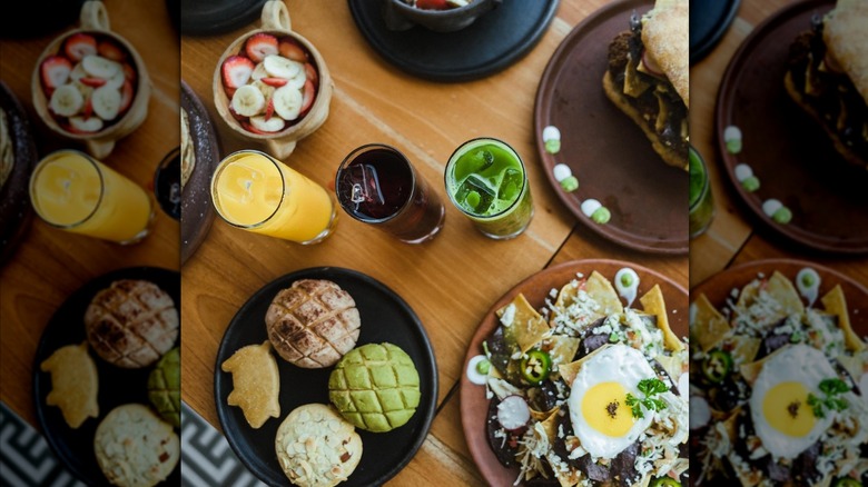 Brunch foods and beverages served at Xaman Café.
