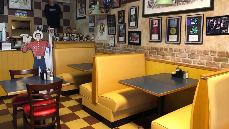 The retro interior of Goldrush Café.
