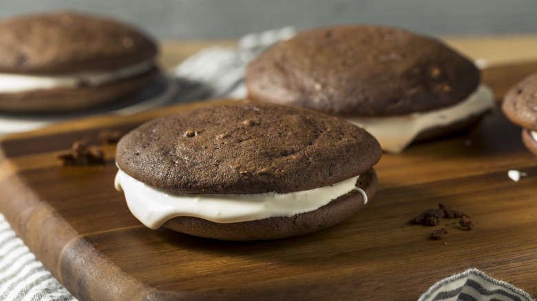 whoopie pies on a cutting board