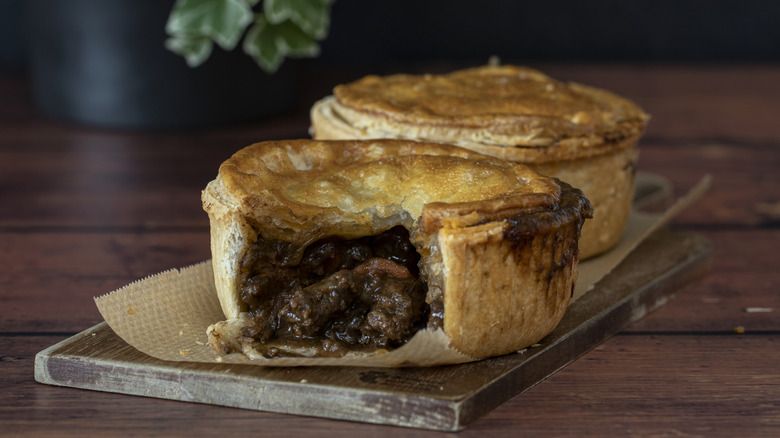 A pair of meat pies.