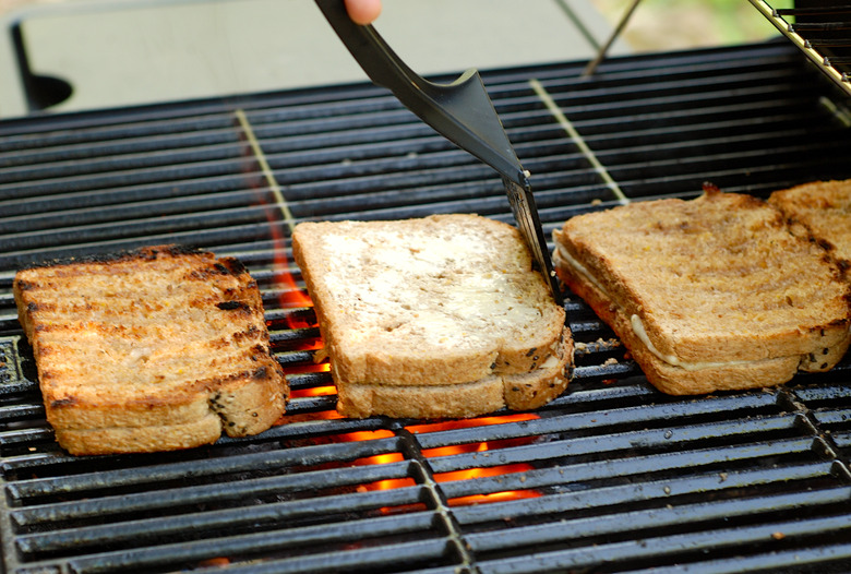 These are actually grilled cheese sandwiches in their native habitat. Cast-iron's fine too, though.