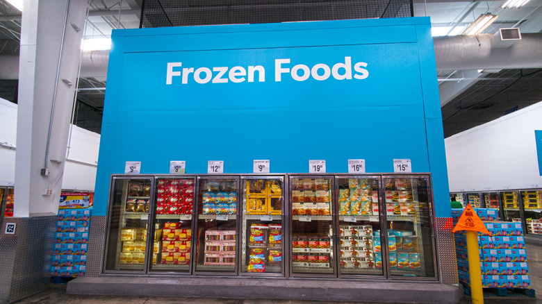 frozen food section pictured at Sam's Club