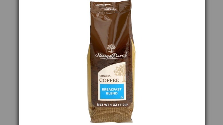 A bag of Harry and David Breakfast Blend coffee