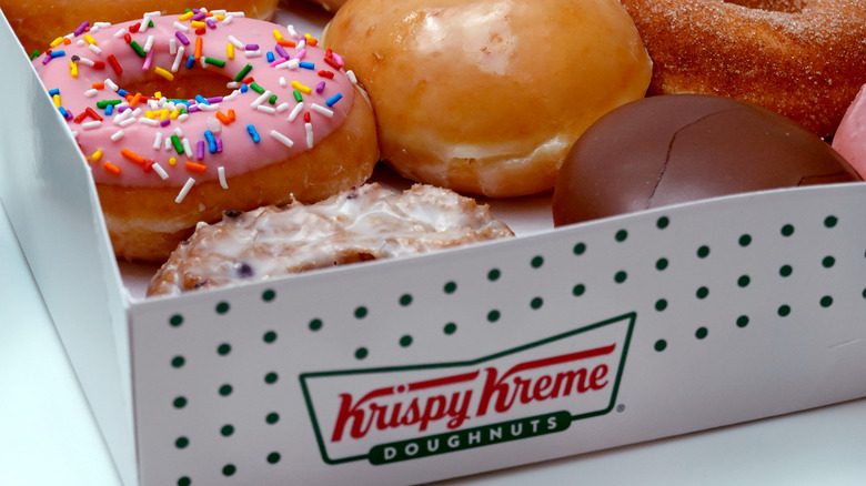 Krispy Kreme donuts in a box