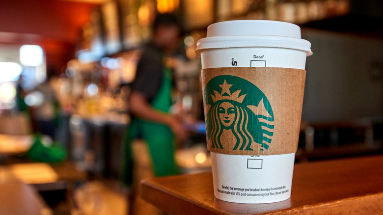 latte cup at starbucks