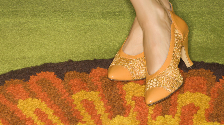 High heels on a '70s carpet