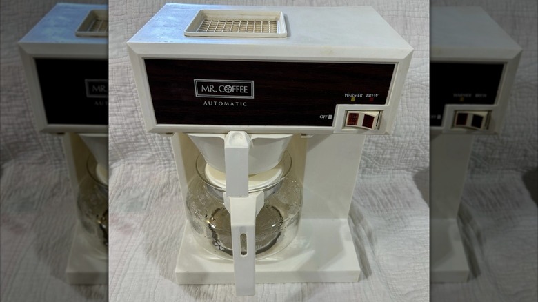 White Mr. Coffee machine from 1970s