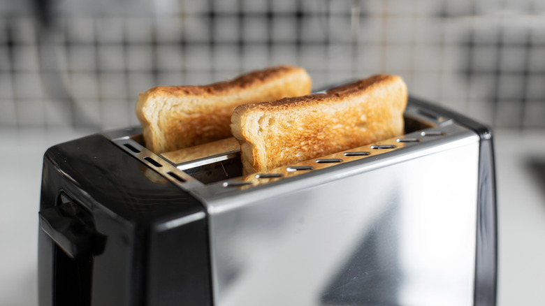 Toast coming out of toaster